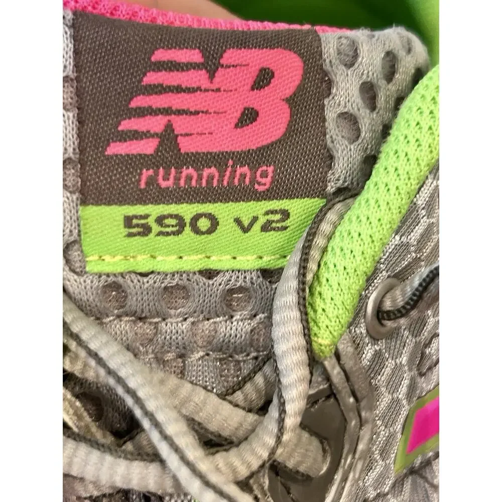 New Balance 590 V2 Running Shoes - Silver/Lime/Pink - Women’s 11